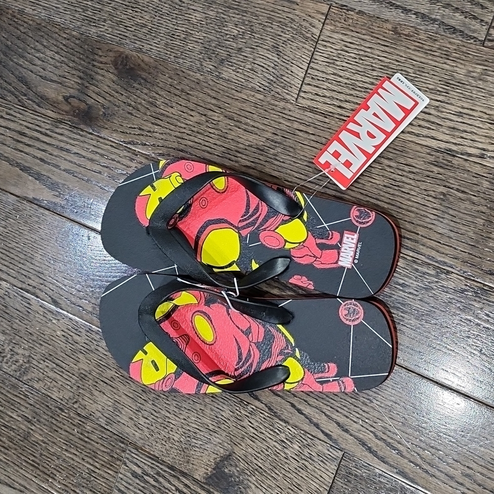 NWT Marvel Iron Man Men's Flip Flops